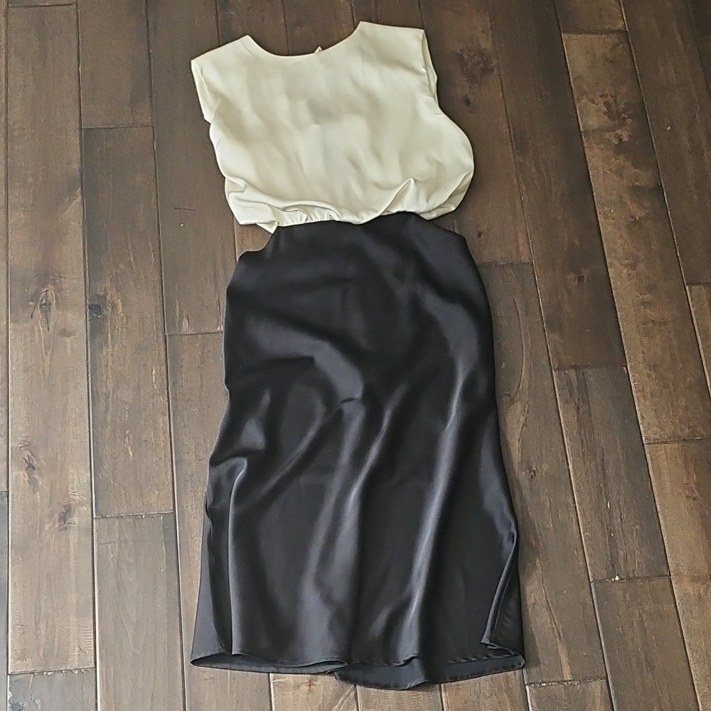 Elegant Black and Cream Women's Dress